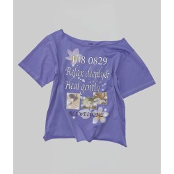Healing Off-Shoulder Tee Purple (M) 스컬프터