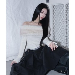 체리퀴리 bunny fluff 오프숄더 아이보리