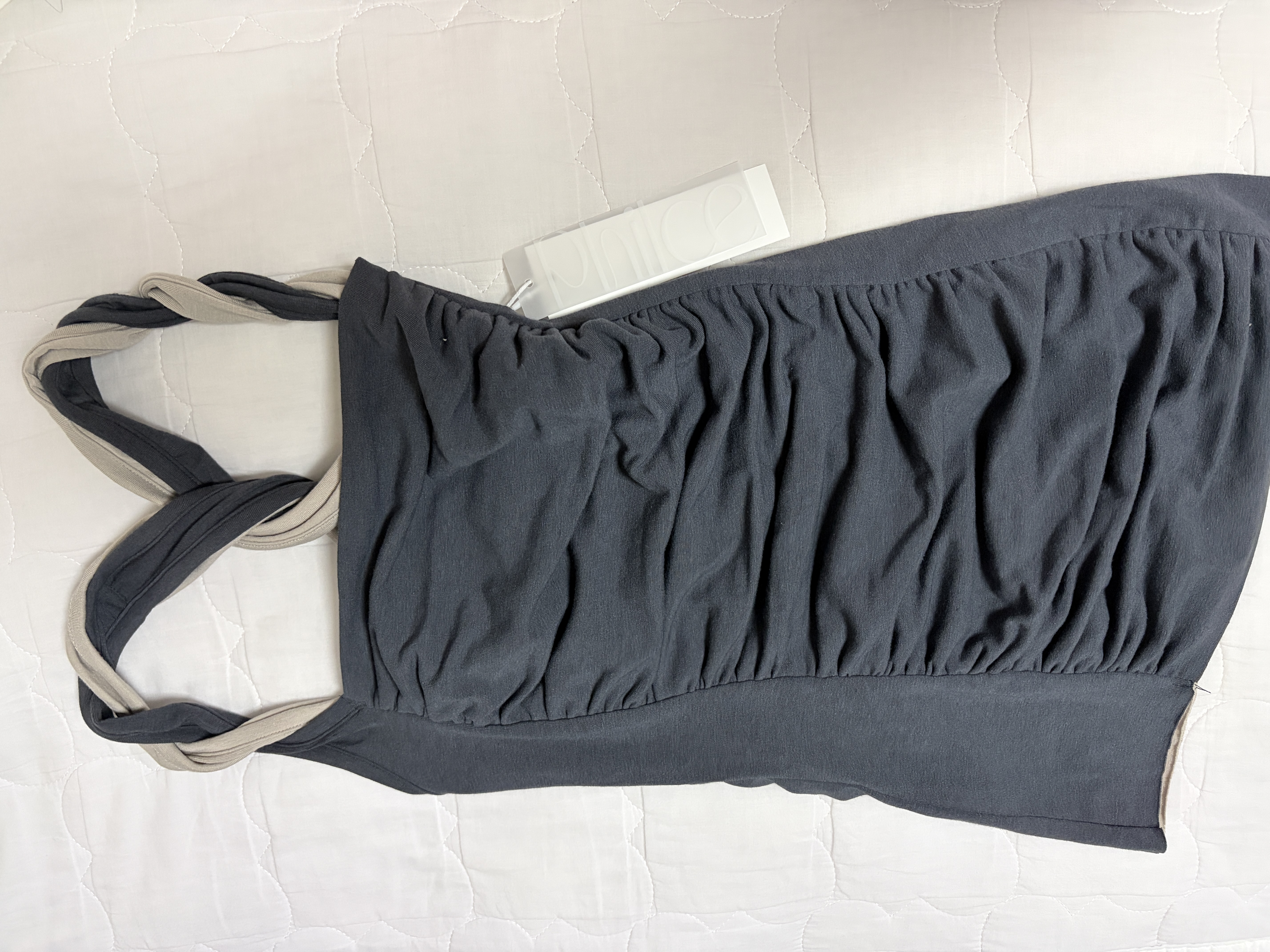 Philce 필세 Mixed drape Sleeveless, Navy