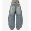 오픈야드 오와이 LASER WIDE VOLUME PANTS - BLUE